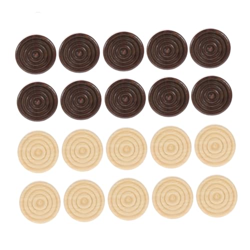 HANABASS 96Stücke Teiliges Holzspielsteine für Schach Runde Spielchips Holzfarbe für Partys und Spieleabende Langlebig und Praktisch von HANABASS