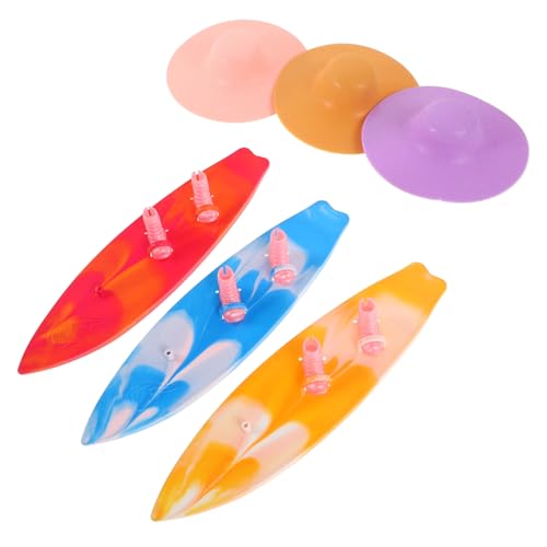 HANABASS 9Stücke Mini Surfbrett mit Puppenstiefeln und Schwimmende Pooldekoration für Sommer Geburtstagspartys zum Windsurfen und Kreative Kuchendeko von HANABASS