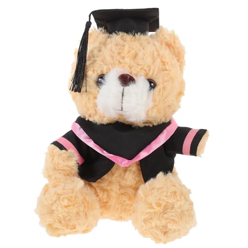 HANABASS Abschlussbär Plüschtier mit Abschlusskappe Niedlicher Cartoon Stoffbär zur Abschlussfeier Flauschige Deko für Studenten und Vielseitig Verwendbar von HANABASS
