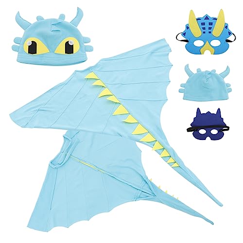 HANABASS Adorables Dinosaurier Kostüm für Jahre Halloween Cosplay Umhang mit Maske Buntes Dino Verkleidung Zubehör für Kostümparty und Rollenspiel von HANABASS