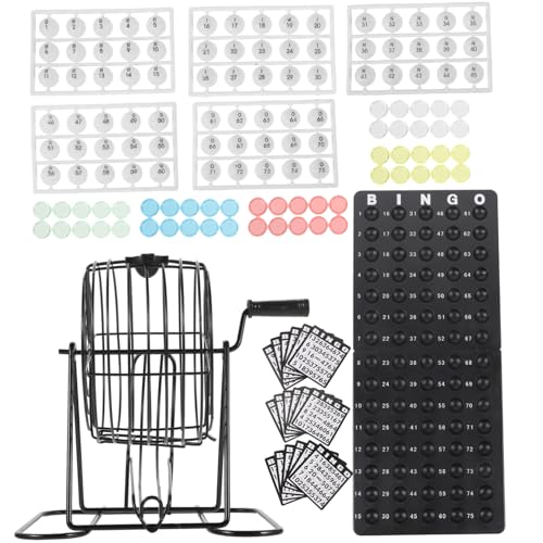 HANABASS American Bingo Spielset Teilig mit Lostrommel Spielkarten und Zubehör Gesellschaftsspiel für Erwachsene für Partys Einfache Handhabung Kompakt und von HANABASS