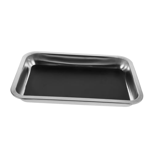 HANABASS Anatomie-Tablett Sicheres Dissektion Tablett Anatomische Studiengeräte Labor-Sektionspfanne Tablett für Piercing-Instrumente Präpariertablett aus Metall Rostfreier Stahl von HANABASS