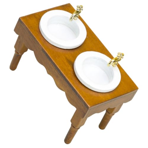 HANABASS Bad Miniatur Produkte Puppe Klein Waschbecken Wohnkultur Mini-schrankverzierungen Holz von HANABASS