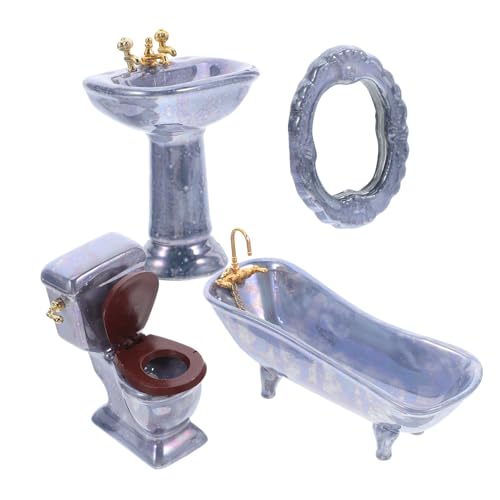 HANABASS Badewannendekor Toilettensammler Badezimmerhaus – Dekorationsmöbel Winzige Puppen Und Miniaturzubehör Für Dekorationen Im Lieferumfang Enthalten Inklusive Spiegel HANABASS Badewannendekor Toilettensammler Badezimmerhaus – Dekorationsmöbel Winzige Puppen Und Miniaturzubehör Für Dekorationen Im Lieferumfang Enthalten Inklusive Spiegel von HANABASS