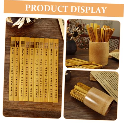 HANABASS Bambus wahrsagestäbe Set mit Chinesischen Divinationsstäben Hohem Bambusbehälter Traditionelles Spielrequisit für Familie Freizeit und Spirituelle Zeremonien von HANABASS