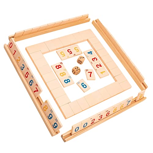 HANABASS Brettspiel aus Holz mit Würfeln Pädagogisches Zahlenspiel für Familienspiel für Mehr Spieler Unterhaltsame Lernspielzeug für Mathematik und Intelligenzsteigerung von HANABASS