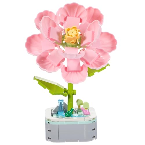 HANABASS Building Block Pot Toys Pflanzen Anlage Blumen Mädchen Bauen Vorschulblöcke Blütenbausteine Kleinkindbausteine Stammbausteine Kinderbausteine bausteine Plastik von HANABASS