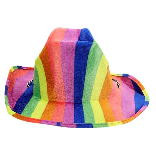 HANABASS Bunter Filzhut mit Einzigartigem Farbdesign für Partys und Kostüme Leicht Bequem und Auffällig für Masquerade und Bühnenauftritte von HANABASS