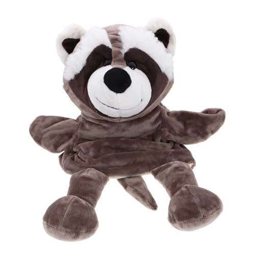 HANABASS Plüsch Waschbär Handpuppe für Kinder Interaktives Geschichtenerzählen Lernspielzeug Tierhandpuppe aus Weichem Stoff Kreatives Puppenspielzeug für Kleinkinder von HANABASS