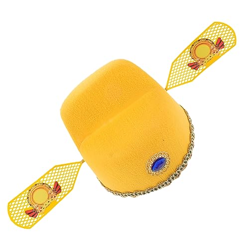 HANABASS Chinesischer Stil Hut Kreatives Cosplay Filzhut für Party und Aufführung Gelbes Headdress für Kindergeburtstage und Festlichkeiten von HANABASS