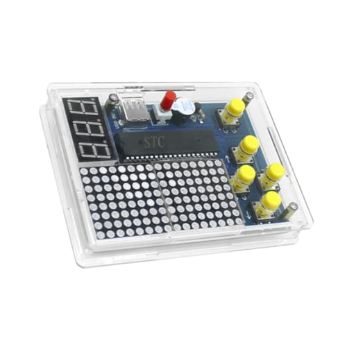 HANABASS DIY Elektronik Spielekonsole Löten Bausatz Handheld Game Console Kit Blau für Anfänger Praktisches Löten zum Selberbauen und Üben Batteriefach ohne Batterie von HANABASS