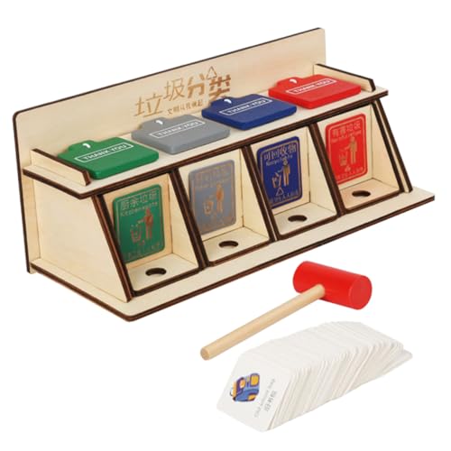 HANABASS DIY Holzspielzeug Mülltrennung Lernspiel Müllsortierspiel Pädagogisches Geschenk Frühförderung Umweltbewusstsein Spielerisch Fördern von HANABASS