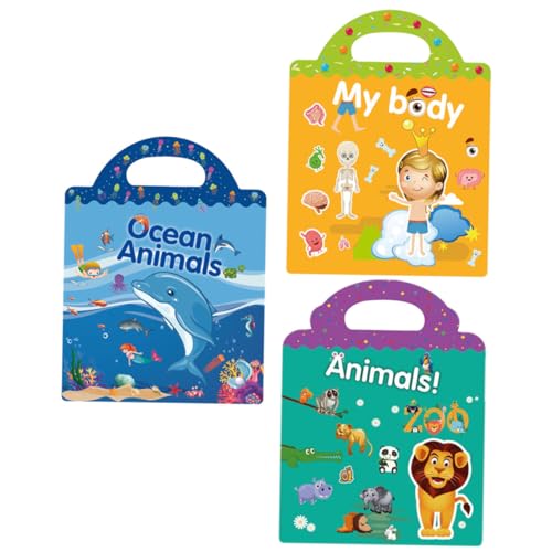 HANABASS DIY Stickerbuch mit Szenenaufklebern für Ab Jahren Bunte Cartoon Motive Fördert Kreativität Feinmotorik und Spielerisches Lernen für Kindergarten und Zuhause von HANABASS