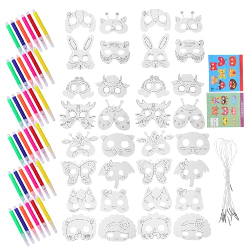HANABASS DIY Tiermasken aus Papier zum Bemalen für Stiften Wiederverwendbare Blanko Tiergesichtsmasken für Geburtstagsfeiern Schulaktivitäten Halloween und Kreative Bastelprojekte HANABASS DIY Tiermasken aus Papier zum Bemalen für Stiften Wiederverwendbare Blanko Tiergesichtsmasken für Geburtstagsfeiern Schulaktivitäten Halloween und Kreative Bastelprojekte von HANABASS