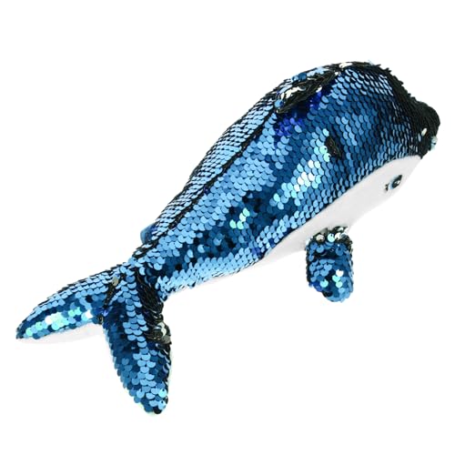 HANABASS Delphinpuppe Kuscheltiere Geburtstagsgeschenk Tierplüschtier Tragbares Ausgestopftes Delphin Simulationstierspielzeug Paillettenspielzeug Plüschdelfin Gefülltes Plüschtier von HANABASS