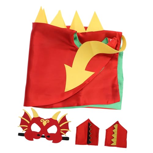 HANABASS Dinosaurier Kostüm mit Cape und Maske Weiches Bequemes Material Strapazierfähiges Performance Kostüm für Fasching Karneval Halloween und Bühnenauftritte Passend für Jungen und von HANABASS