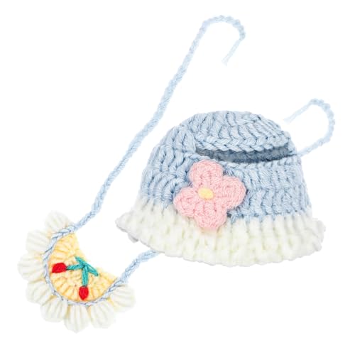 HANABASS Doll Clothes Set Häkel-Accessoire-Set für Puppen Strickmütze und Babylätzchen Pflegeleicht Vielseitig für Puppenfotos und Kreatives Spiel von HANABASS
