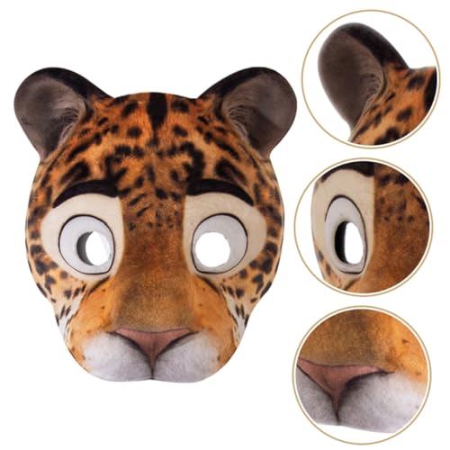 HANABASS Neuheit Tiermaske Für Kostümparty Cosplay-tiermaske Aus Eva Mit Elastischem Band Realistische Leopardenmaske Für Halloween Und Karneval Dekorative Maske Für Maskenballparty von HANABASS