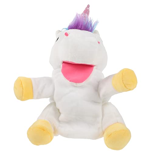 HANABASS Einhorn Handpuppe aus Plüsch Interaktive Geschichtenerzähler für Lebensartiges Handspielzeug Pädagogisches Lustiges Einhorn Design von HANABASS