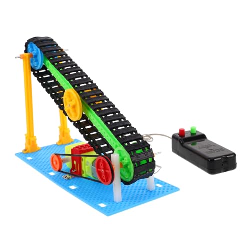 HANABASS Elektrischer Förderer zum Bauen von stielen pädagogisches Stammspielzeug Stem-Robotik-Kits Förderbandsystem Elektronische Lernkits kleines Desktop-Förderband Plastik von HANABASS
