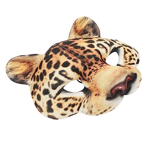 HANABASS Eva Leoparden Halbgesichtsmaske Gelb mit Elastischem Band Tiermotiv Halloween Kostümmaske für Damen Herren Cosplay Party Festival Gruselige Tiermaske HANABASS Eva Leoparden Halbgesichtsmaske Gelb mit Elastischem Band Tiermotiv Halloween Kostümmaske für Damen Herren Cosplay Party Festival Gruselige Tiermaske von HANABASS