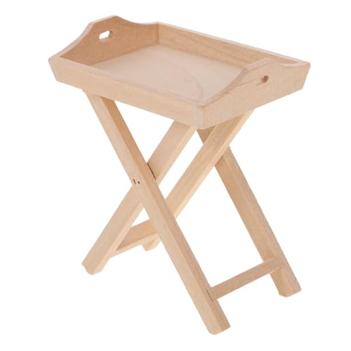 HANABASS Doll House Miniatur Serviertablett Aus Holz Mit Ständer Dekorativer Küchenzubehör Für Puppenhaus Spielzeug Für Fantasievolles Rollenspiel Kleinen Szenen von HANABASS