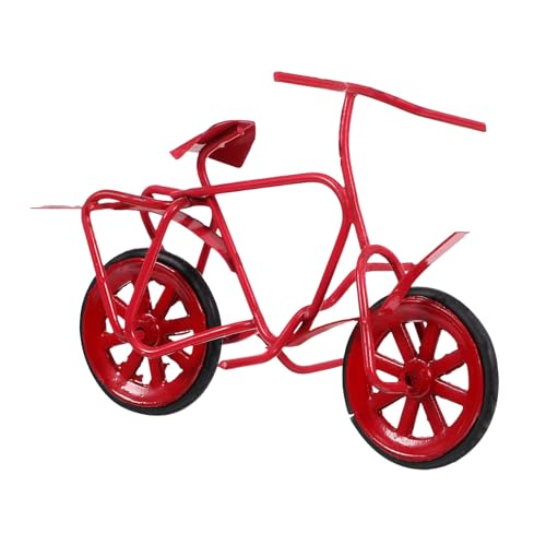 HANABASS Fahrradmodell Aus Metall Dekoration Für Partys Kleine Mini Puppenhausräder Miniatur Fahrrad Zusammengebautes Puppenhaus Bausätze Retro Modernes Puppenhaus Mini von HANABASS