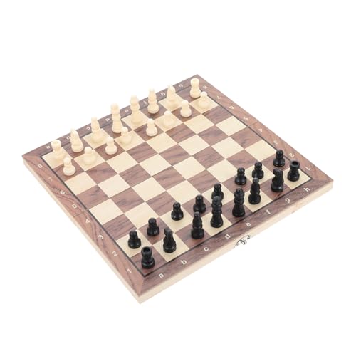 HANABASS Faltbares Holz Schachspiel für Internationales Schach und Dame Tragbares Schachbrett Robustes Brettspiel für Familie Party und Unterwegs HANABASS Faltbares Holz Schachspiel für Internationales Schach und Dame Tragbares Schachbrett Robustes Brettspiel für Familie Party und Unterwegs von HANABASS