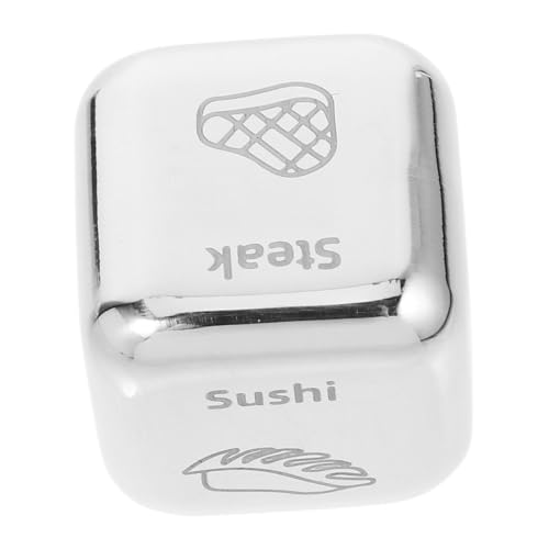 HANABASS Food Decision Dice Edelstahl mit Geschenkbox Lustiger Essensentscheider Würfel für Jubiläum Geschenkidee Klare Markierungen Spielerisch Dinner Auswahl Stressfrei und Unterhaltsam von HANABASS