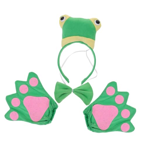 HANABASS Frosch Kostüm Set für Teiliges Accessoire mit Haarreif Fliege und Handschuhen für Halloween und Partys Niedliches Tierkostüm für Jungen und Mädchen HANABASS Frosch Kostüm Set für Teiliges Accessoire mit Haarreif Fliege und Handschuhen für Halloween und Partys Niedliches Tierkostüm für Jungen und Mädchen von HANABASS