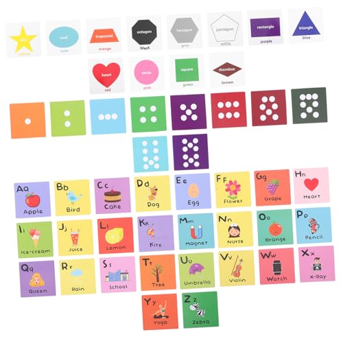 HANABASS Frühes Lernkartenset mit Buchstaben und Farben Sichere Langlebige Karten für Vorschulkinder Spielerisches Englisch Lernen und Kognitive Entwicklung durch Bunte Bildkarten von HANABASS