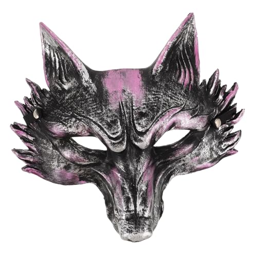HANABASS Fuchsmaske Pu-schaum Halloween Masquerade Tiergesicht mit Realistischen Details Wiederverwendbar Leicht zu Reinigen für Damen Partys Karneval und Cosplay von HANABASS