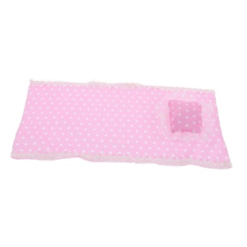 HANABASS Für Puppenbettwäsche Puppenhaus-bettkissen Puppenhauszubehör Bettwäsche Für Die Puppenwiege Bastelkissen Puppenhaus Wohnzimmer Möbel Babypuppendecken Stoff Rosa von HANABASS