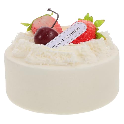 HANABASS Geburtstagskuchenmodell Faux Cake Kuchenfotografie -Requisiten Simulations-geburtstagstorte Künstliche Kuchen Realistische Lebensmittelrequisiten Party-Essen-Requisiten Weiß PVC HANABASS Geburtstagskuchenmodell Faux Cake Kuchenfotografie -Requisiten Simulations-geburtstagstorte Künstliche Kuchen Realistische Lebensmittelrequisiten Party-Essen-Requisiten Weiß PVC von HANABASS