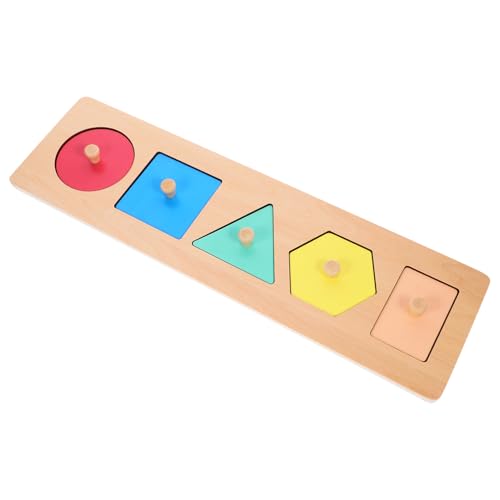 HANABASS Geometrisches Puzzlebrett aus Holz Lernspielzeug für Frühkindlichen Bildung Fördert Form und Farberkennung Interaktives Spiel für Eltern und Sensorische Stimulation Geeignet für von HANABASS
