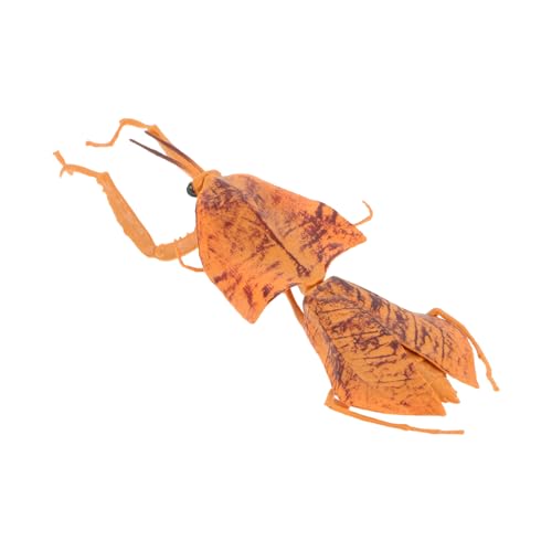 HANABASS Gottesanbeterin-Modell Realistisches Mantis- Totblattmantisstatue Tote Blattmantisfigur Lebensechtes Insektenmodell Handbemalte Figur Kleine Spielsachen Light Brown PVC von HANABASS