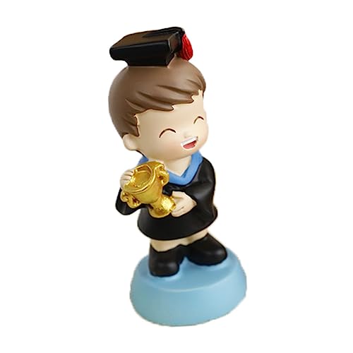 HANABASS Graduation Cake Topper mit Figur Liebevolle Tortendeko für Abschlussfeiern Kreative Kuchenornamente Figur zur Verschönerung von Torten und Partydekoration von HANABASS