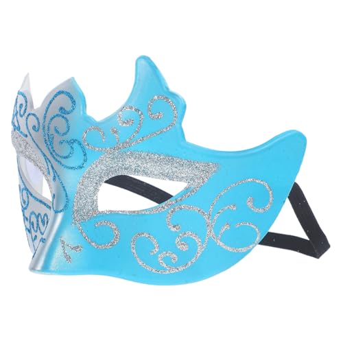 HANABASS Halbgesichts maske Silber blau mit Goldglitzer Leichtes Elegantes Design Damen Herren Cosplay Halloween Masquerade Party Zubehör HANABASS Halbgesichts maske Silber blau mit Goldglitzer Leichtes Elegantes Design Damen Herren Cosplay Halloween Masquerade Party Zubehör von HANABASS