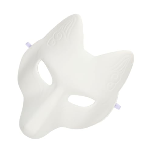 HANABASS Halloween DIY Fox Mask Unbemalte Weiße Maske für Kreatives Gestalten für Karneval Cosplay und Partys zum Bemalen und Verleihen Ihrer Persönlichen Note von HANABASS