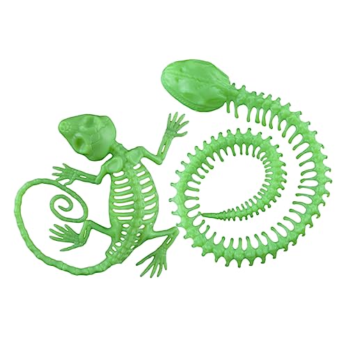 HANABASS Halloween Deko Teilig mit Fluoreszierender Schlange und Leuchtendem Gecko Langlebige Gruselige Festival Requisiten für Halloween Partys Trick Treat und Gartenstreiche von HANABASS