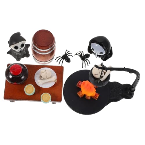 HANABASS Halloween Miniature Dollhouse Accessory Leichte Kunststoff Skull Figuren Detaillierte Gruselige Reaper-Modelle Nahtlos Kombinierbar für Haunted House und Garten Dekorationen HANABASS Halloween Miniature Dollhouse Accessory Leichte Kunststoff Skull Figuren Detaillierte Gruselige Reaper-Modelle Nahtlos Kombinierbar für Haunted House und Garten Dekorationen von HANABASS