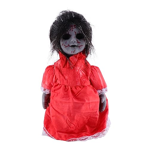 HANABASS Halloween Sprachaktivierte Gruselpuppe mit Leuchtenden Augen Laufend Gruseligem Sound Langlebige Dekoration für Party Haunted House Familienfeiern Gespenstisches Requisit ohne HANABASS Halloween Sprachaktivierte Gruselpuppe mit Leuchtenden Augen Laufend Gruseligem Sound Langlebige Dekoration für Party Haunted House Familienfeiern Gespenstisches Requisit ohne von HANABASS