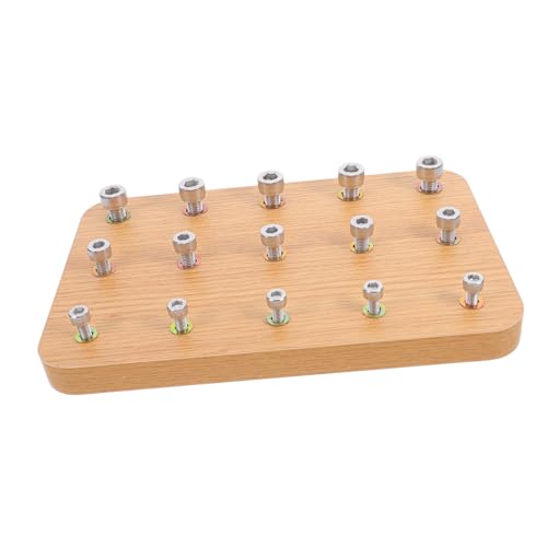 HANABASS Hand Auge Koordination Trainer Holz Steckbrett mit Schrauben Muttern zur Fingerrehabilitation Handübungsbrett für Hemiplegie Schlaganfall Einfaches Design für Therapeutisches von HANABASS