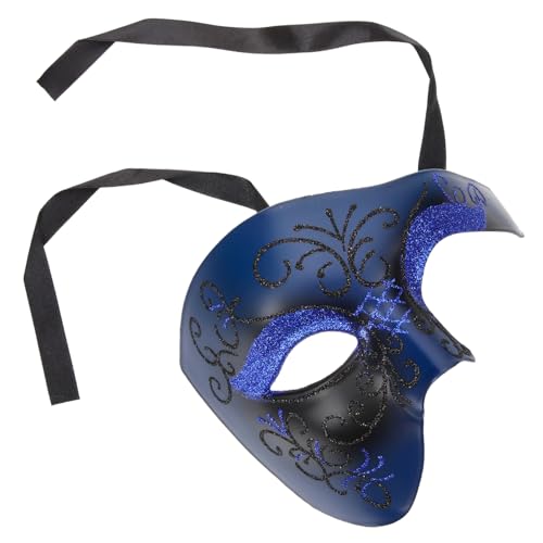 HANABASS Handgemalte Gesichtsmaske für Unisex Karneval Cosplay Maske für Maskenball Halloween und Kostümpartys Vintage Hochwertige Farbmaskierung Schwarz Blau HANABASS Handgemalte Gesichtsmaske für Unisex Karneval Cosplay Maske für Maskenball Halloween und Kostümpartys Vintage Hochwertige Farbmaskierung Schwarz Blau von HANABASS