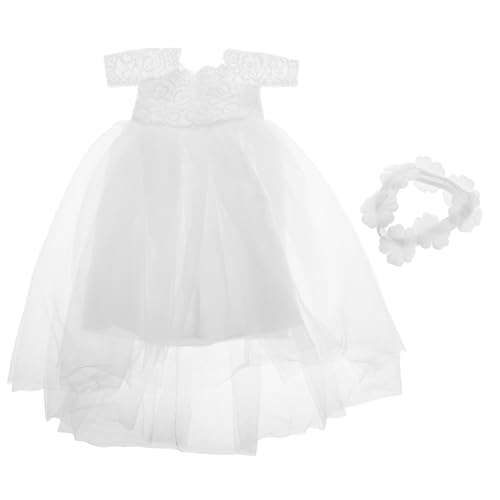 HANABASS Hochzeitskleid Puppen Outfits Puppen Hochzeitskleid Hochzeit Kleid Hochzeitskleidung für Puppen Puppenkleidung Amerikanische Puppen für Mädchen Polyester Weiß von HANABASS