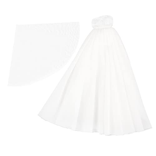 HANABASS Hochzeitskleid für Puppen Brautkleid mit Schleier für Mini Puppen Perfektes für Kleine Mädchen Verkleiden von HANABASS