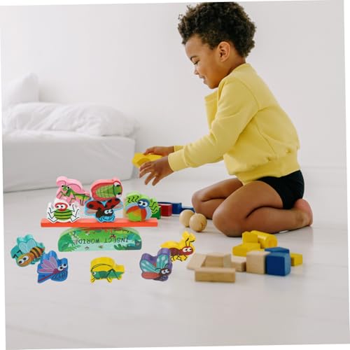 HANABASS Holz Balancespiel mit Bunten Tierformen Pädagogisches Stapelspielzeug für Ab Jahren Montessori Lernspielzeug für Motorik und Gleichgewicht Sicher und Langlebig für Jungen und von HANABASS
