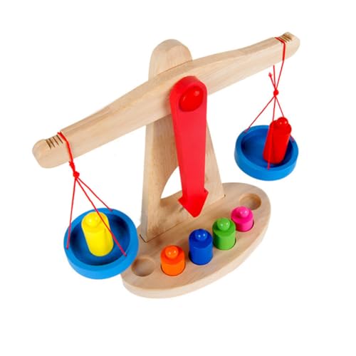 HANABASS Holz Balancewaage Lernspielzeug für Pädagogisches Kreativität Vorstellungskraft und Hand Auge Koordination Interaktives Lernspiel für Eltern von HANABASS