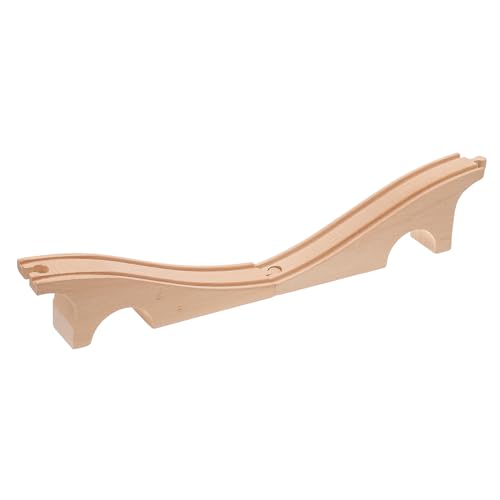 HANABASS Holz Eisenbahnbrücke Zubehör Holzbausteine Praktische Brücke für Jungen und Mädchen zum Zusammenbauen Sicheres Holzmaterial Erweiterung für Zugschienen Kreatives von HANABASS