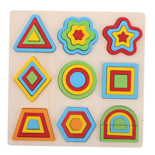 HANABASS Holz Montessori Farbenspiel Puzzle für Geometrisches Lernbrett mit Bunten Formen Sicher Verarbeitet Pädagogisches Steckspiel für Kleinkinder Jungen Mädchen von HANABASS